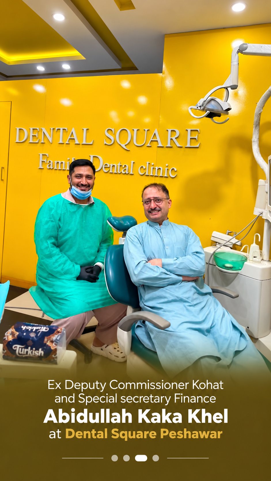 Abidullah Kaka Khel, ex Deputy Commissioner Kohat and Special Secretary Finance, at Dental Square Peshawar